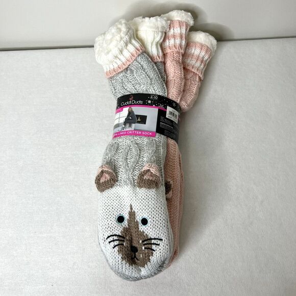 Cuddl Duds Sherpa Lined Critter Socks - Picture 1 of 6